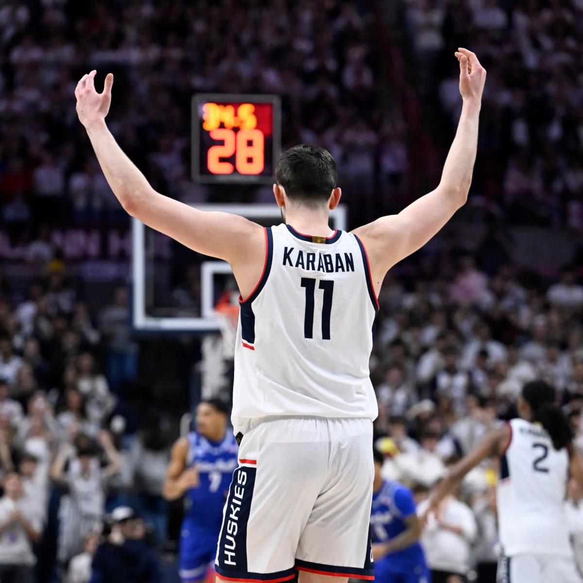 Sixth on the UConn men’s all-time scoring list.

Most 3-pointers in program history.

Most games played. Most games started. Most games won.

Two national championships.

Three Final Fours.

Husky of Honor.

Captain.

“Thank you” isn’t enough, Alex Karaban, but thank you.