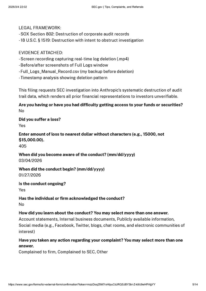 TNLE904's tweet photo. @AnthropicAI $30B base on what? This?
#Anthropic #TokenManipulation #TokenTax #FakeARR #Cookingthebooks #Fraud #SEC #Whistleblower https://t.co/KGJtZQXVSN