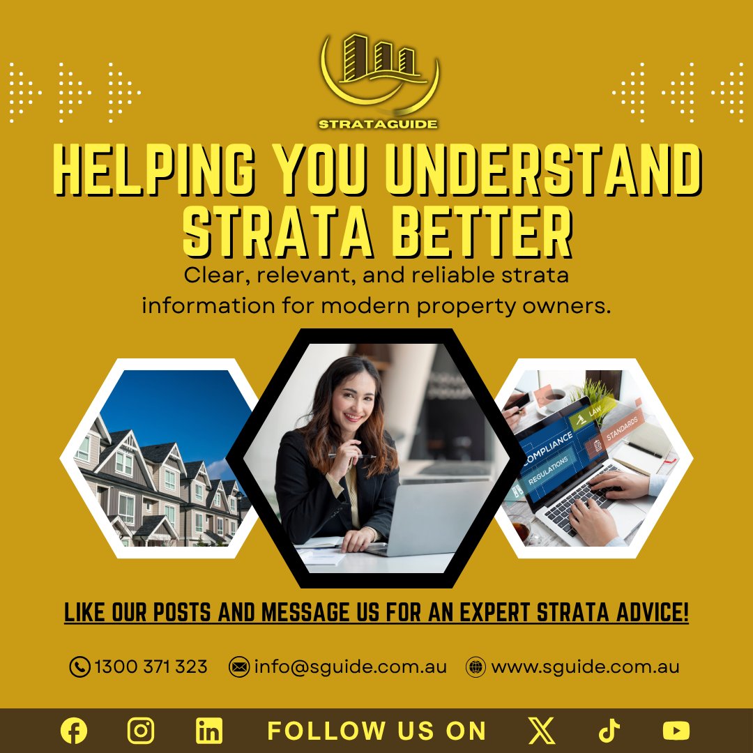 StrataGuide's tweet photo. Strataguide brings clear, reliable strata insights so property owners understand strata confidently and make informed choices.

#Strataguide #strata #propertymanagement #realestate #stratacommunity #stratahelp https://t.co/jMqcqY5wpO