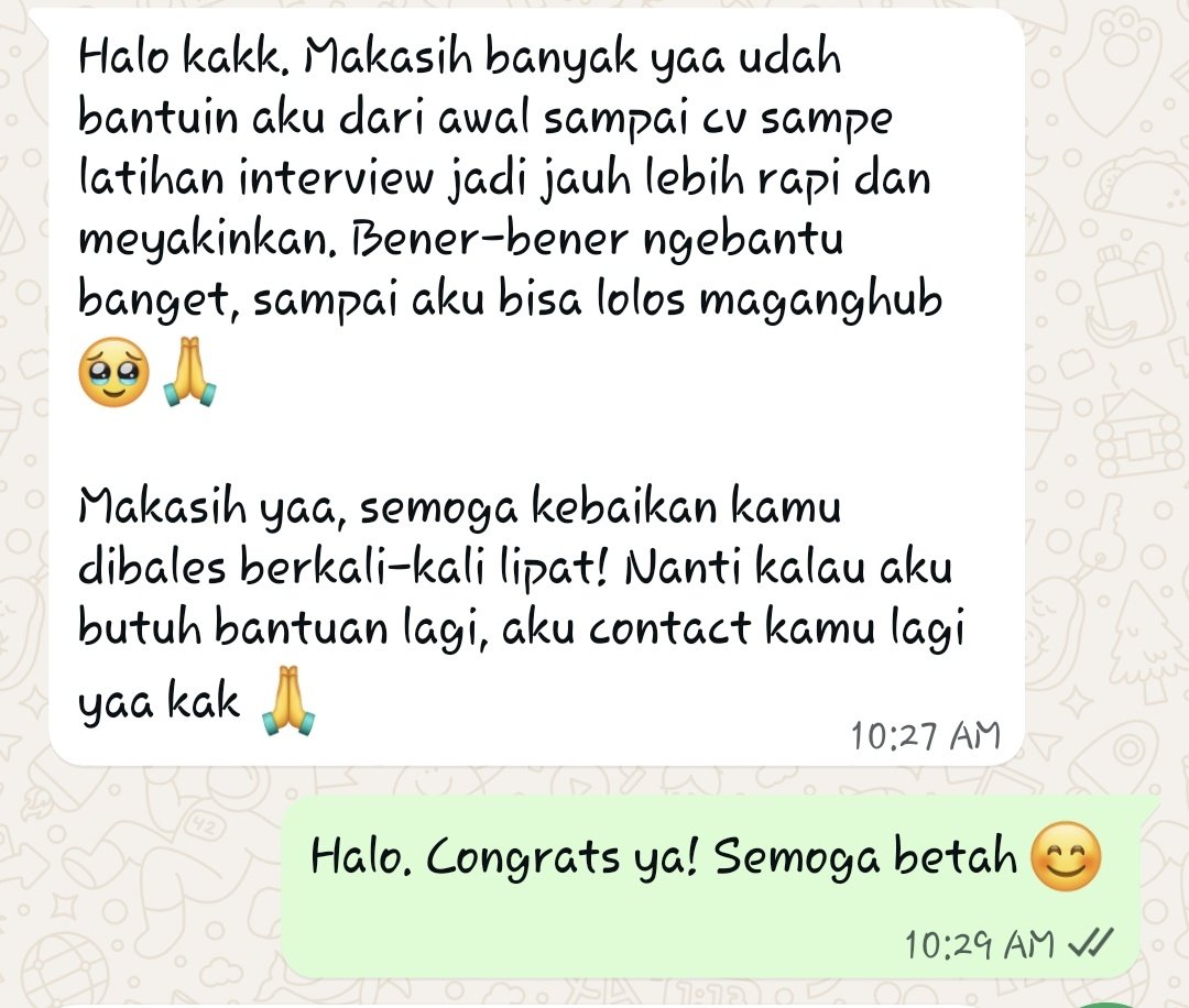 Polaris_stellar's tweet photo. #TestimoniPolaris buat cv &amp; latihan interview, lolos maganghub batch 3 ✨️ https://t.co/sK9rJy9Dkx