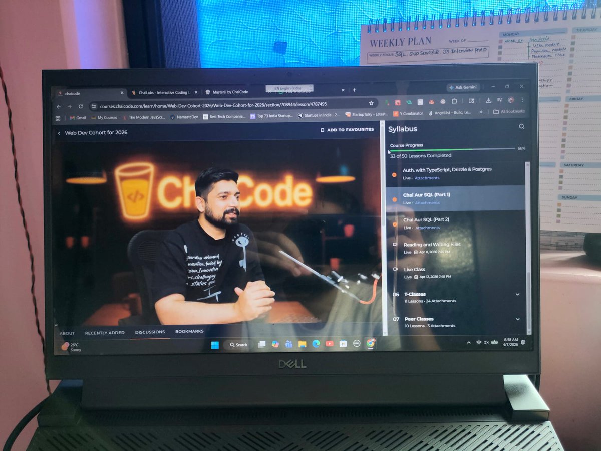 Abhijit_091's tweet image. Missed attending the weekend live SQL classes… and now I’ve got around 8 hours of content to catch up on 🥲

Meanwhile, others are already designing their DBs…🙂

Current status:🌻
Completed SQL Class 1 - honestly thought it would be heavy, but it’s almost like normal English.
