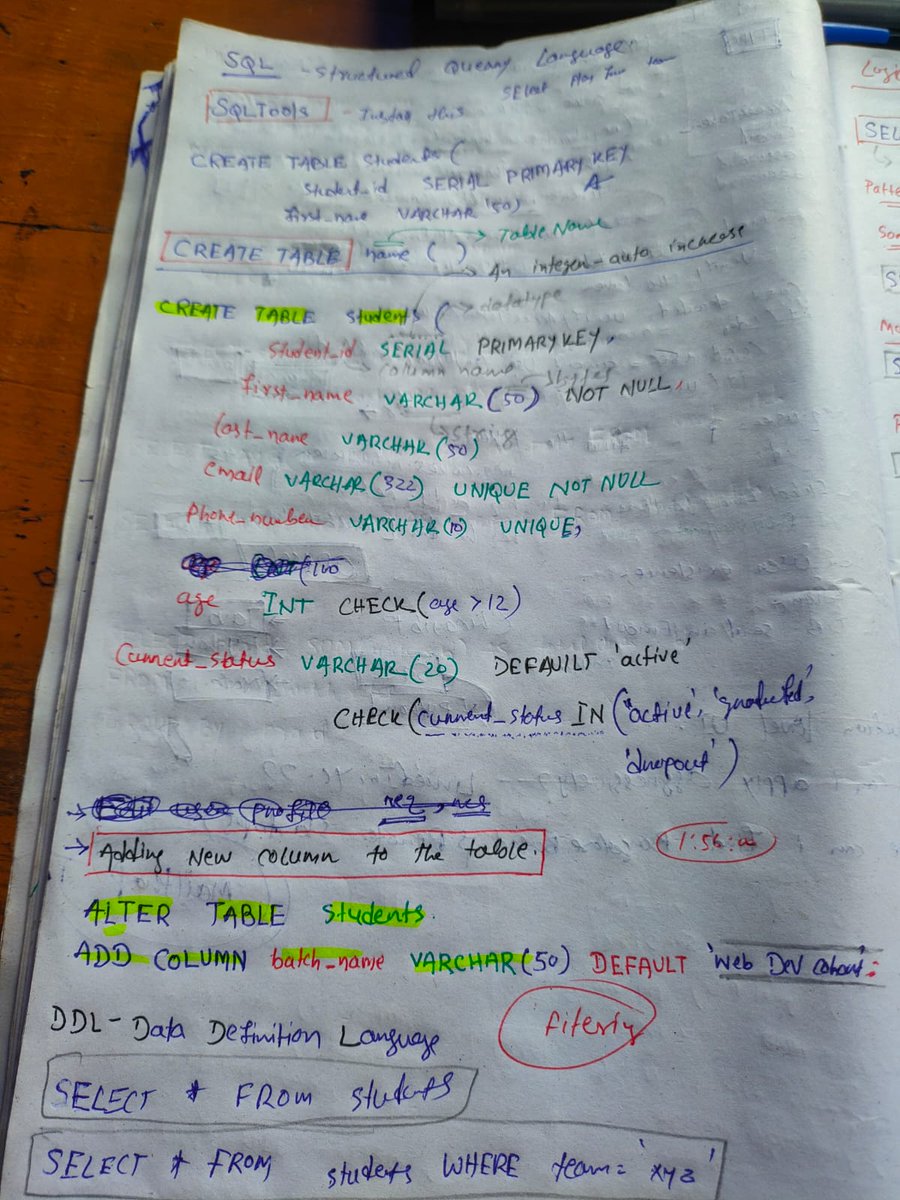 Abhijit_091's tweet image. Missed attending the weekend live SQL classes… and now I’ve got around 8 hours of content to catch up on 🥲

Meanwhile, others are already designing their DBs…🙂

Current status:🌻
Completed SQL Class 1 - honestly thought it would be heavy, but it’s almost like normal English.