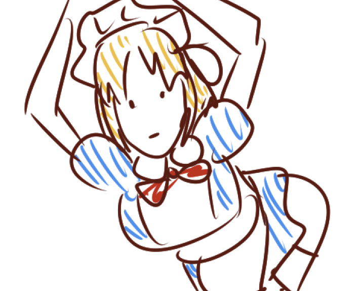 旧作の子描いてる 