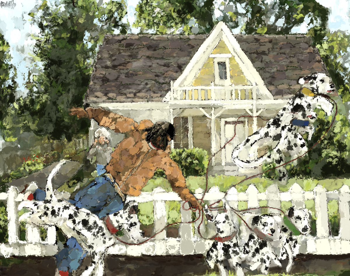 pelumipng's tweet photo. “Dalmatians In The Suburbs” by me https://t.co/KUJfAXRrxk
