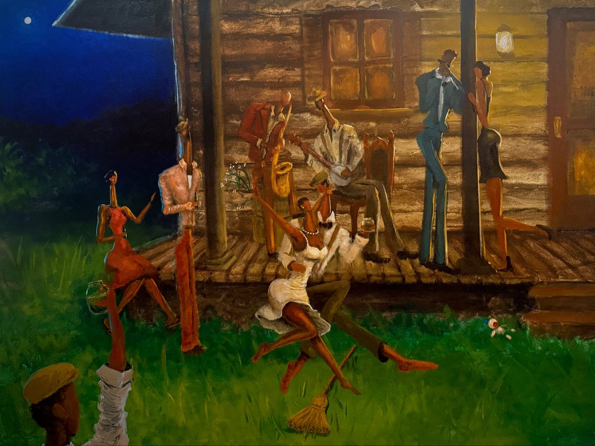 New Art that i did all today:
“JUMPING THE BROOM”
Acrylic on 36x48 in Canvas