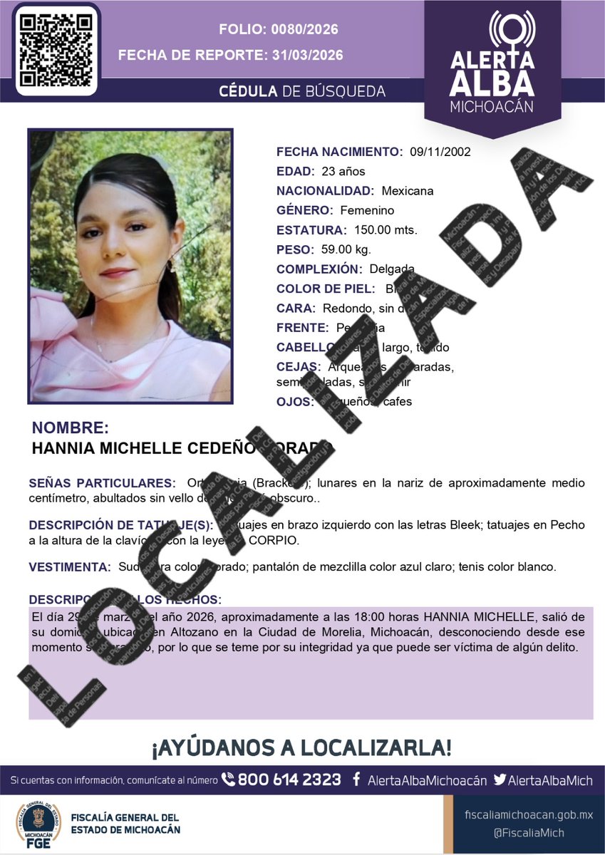 Alerta Alba Michoacan tweet media