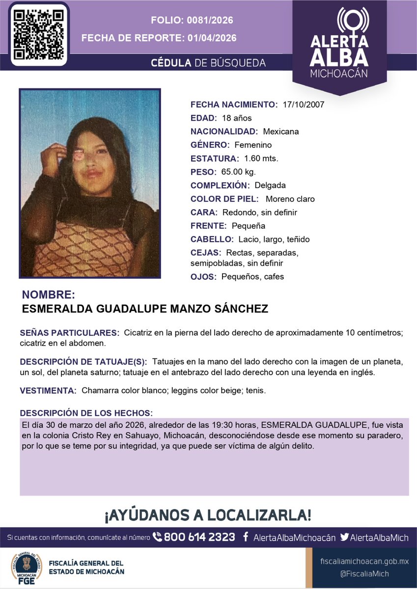 Alerta Alba Michoacan tweet media