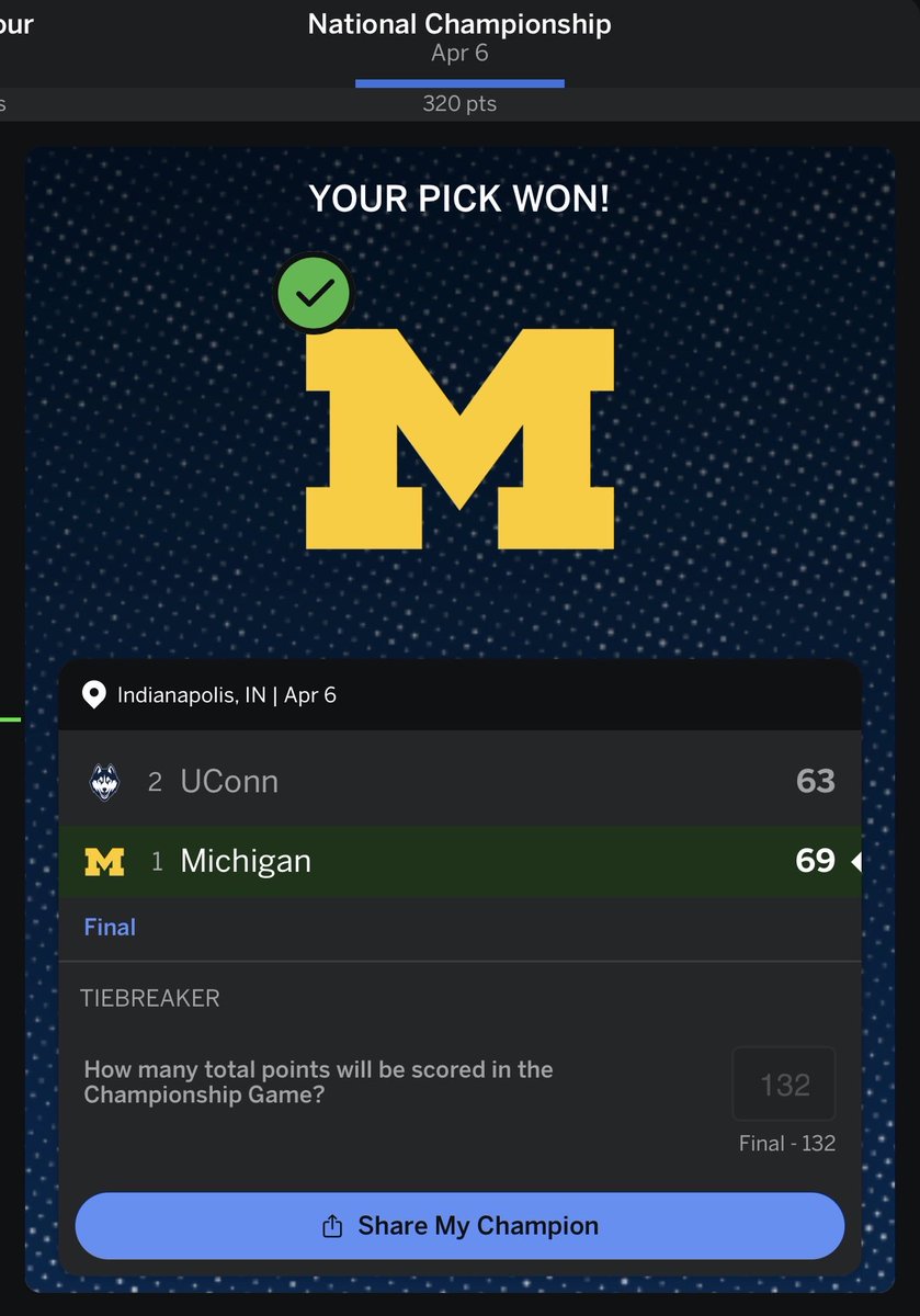 Directodds01's tweet photo. What a ride this CBB season was, picking the champ right b2b years and choosing the total score correct 🫡

#CBB #FinalFour #SportsBetting https://t.co/V7sBDAh84A