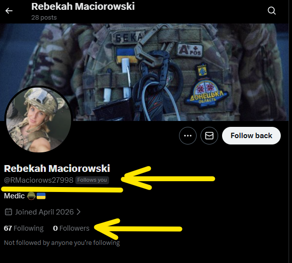Fellas - please report impersonator of our dear <a href="/bekamaciorowski/">Rebekah Maciorowski</a> . Help her by reporting this scammer.