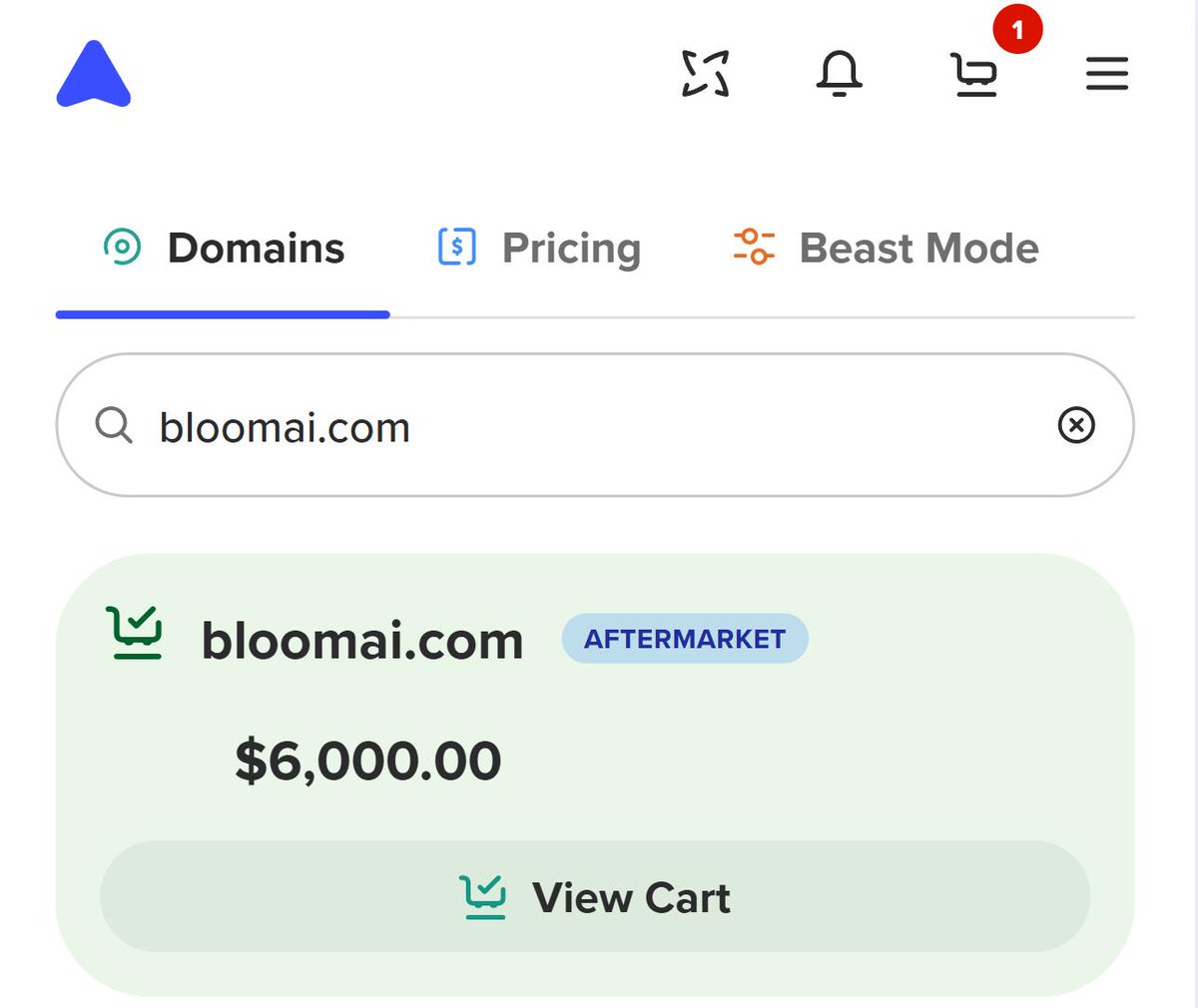 domainnamesio's tweet image. Domain share:

BloomAI.com
Price: $6,000

Registered: 2015
TLDs taken: 38

Note: Last sold at $9989 on Godaddy 2025-11-04.
Owner @laserai

👉 domainnames.io/go/bloomai.com

#domains #domainforsale #domainnames