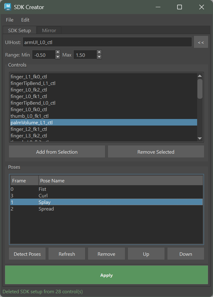 mGear_Framework's tweet photo. New: SDK Creator

Build Set Driven Key setups from timeline poses. Pose it, run it, done.

Mirror support + scripting API for pipeline integration.

#mGear #CharacterTD https://t.co/k1jxefSzP6