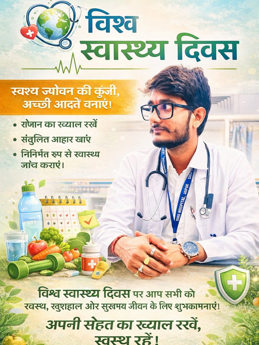 "विश्व स्वास्थ्य दिवस" 🚩

<a href="/RavindraBhati__/">Ravindra Singh Bhati</a> <a href="/SharwanBagdiBjp/">Sharwan Singh Bagdi</a> <a href="/Abhishek_Nur/">Abhishek Sharma</a> <a href="/RajviAbhimanyu/">Abhimanyu Singh Rajvi</a>