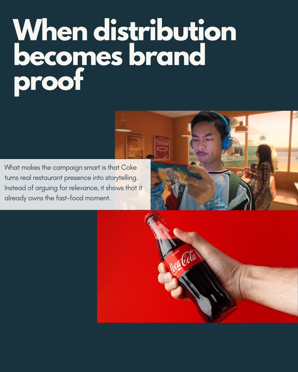 flyingvgroup's tweet image. Coca-Cola’s new “And a Coke” campaign works because it turns a familiar consumer habit into the story.

Looking for Your Last Marketing Agency? Contact us → bit.ly/40Krn61

#FlyingVGroup #CocaCola

#MarketingCampaign #FlyingVGroup #CocaCola
