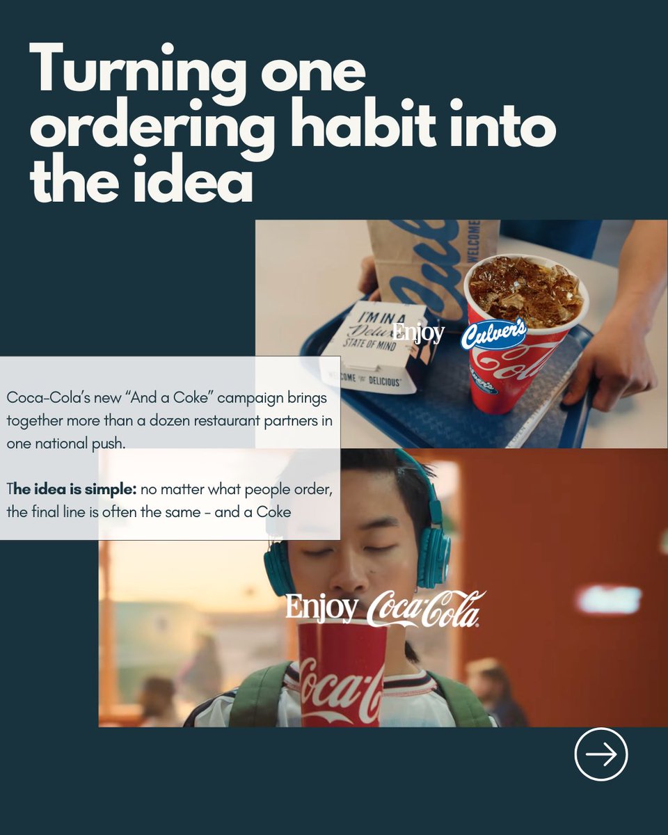 flyingvgroup's tweet image. Coca-Cola’s new “And a Coke” campaign works because it turns a familiar consumer habit into the story.

Looking for Your Last Marketing Agency? Contact us → bit.ly/40Krn61

#FlyingVGroup #CocaCola

#MarketingCampaign #FlyingVGroup #CocaCola