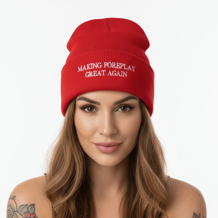thighbrush's tweet image. THIGHBRUSH® Cuffed Beanies - 'Making Foreplay Great Again' embroidered. One size. Store Link in Bio. @thighbrush #thighbrush @thighbrushapparel #thighbrushapparel #featuredproducts #hotproducts #giftsforhim #giftsforher #gifts #fungifts