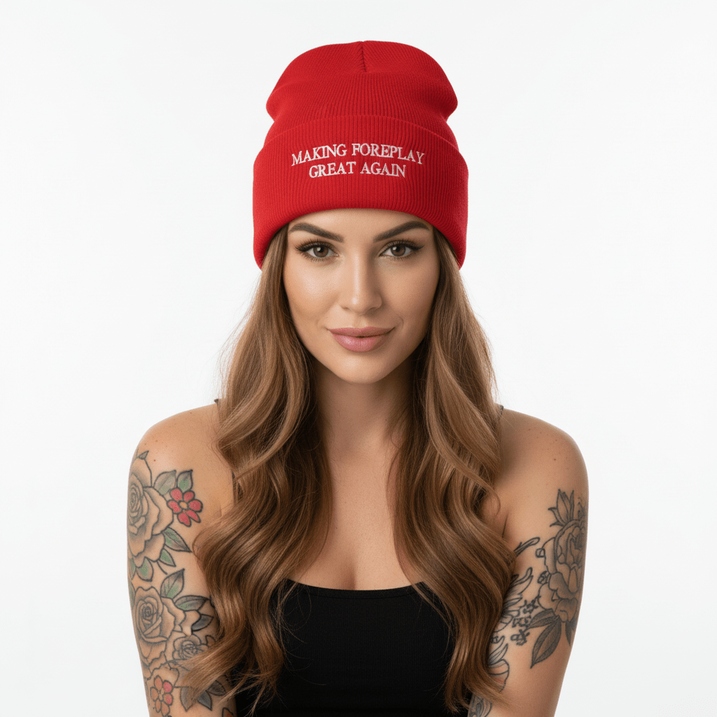 thighbrush's tweet image. THIGHBRUSH® Cuffed Beanies - 'Making Foreplay Great Again' embroidered. One size. Store Link in Bio. @thighbrush #thighbrush @thighbrushapparel #thighbrushapparel #featuredproducts #hotproducts #giftsforhim #giftsforher #gifts #fungifts