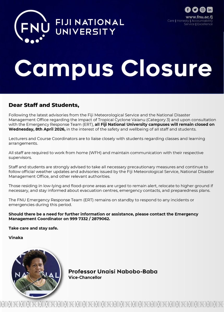 Fiji National University tweet media