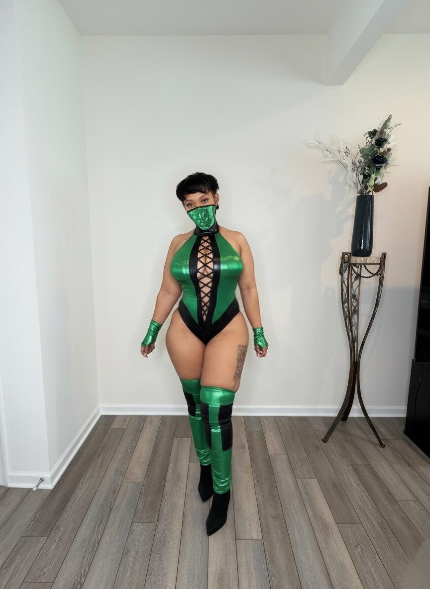 kawaiipanda_xo's tweet image. Stealth, sass, and that green glow ✨💚 #MortalKombat just got a little fiercer. Who’s ready to fight? 🐉💥

#JadeCosplay #MortalKombat #cosplayer #FighterVibes #GamingCommunity