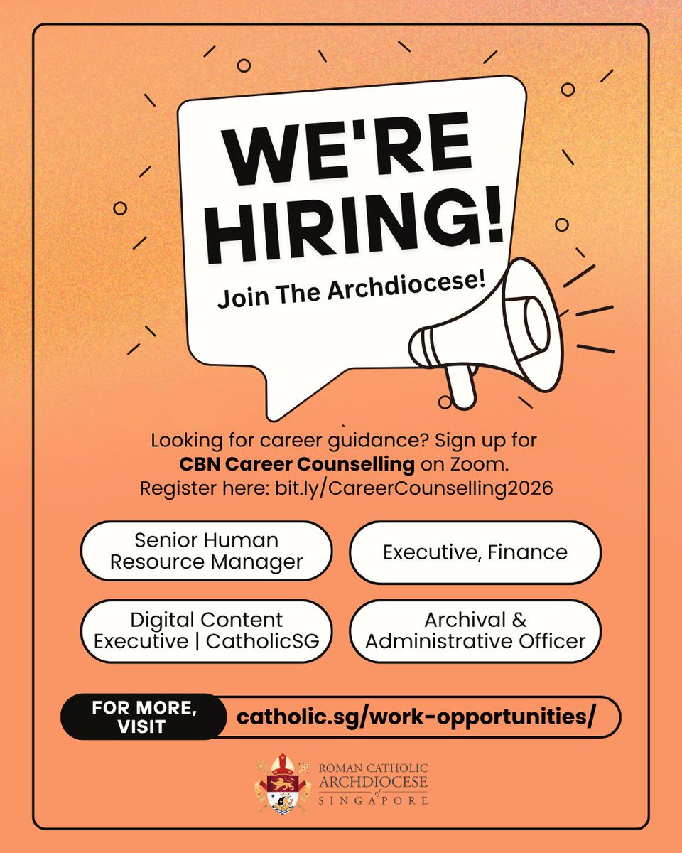 Have you ever felt a quiet stirring in your heart, a desire to serve, to give, to build the kingdom of God with your life? 

We’re looking for passionate, faith-filled individuals who want to make a difference and be part of the Archdiocese’s mission to build a vibrant,