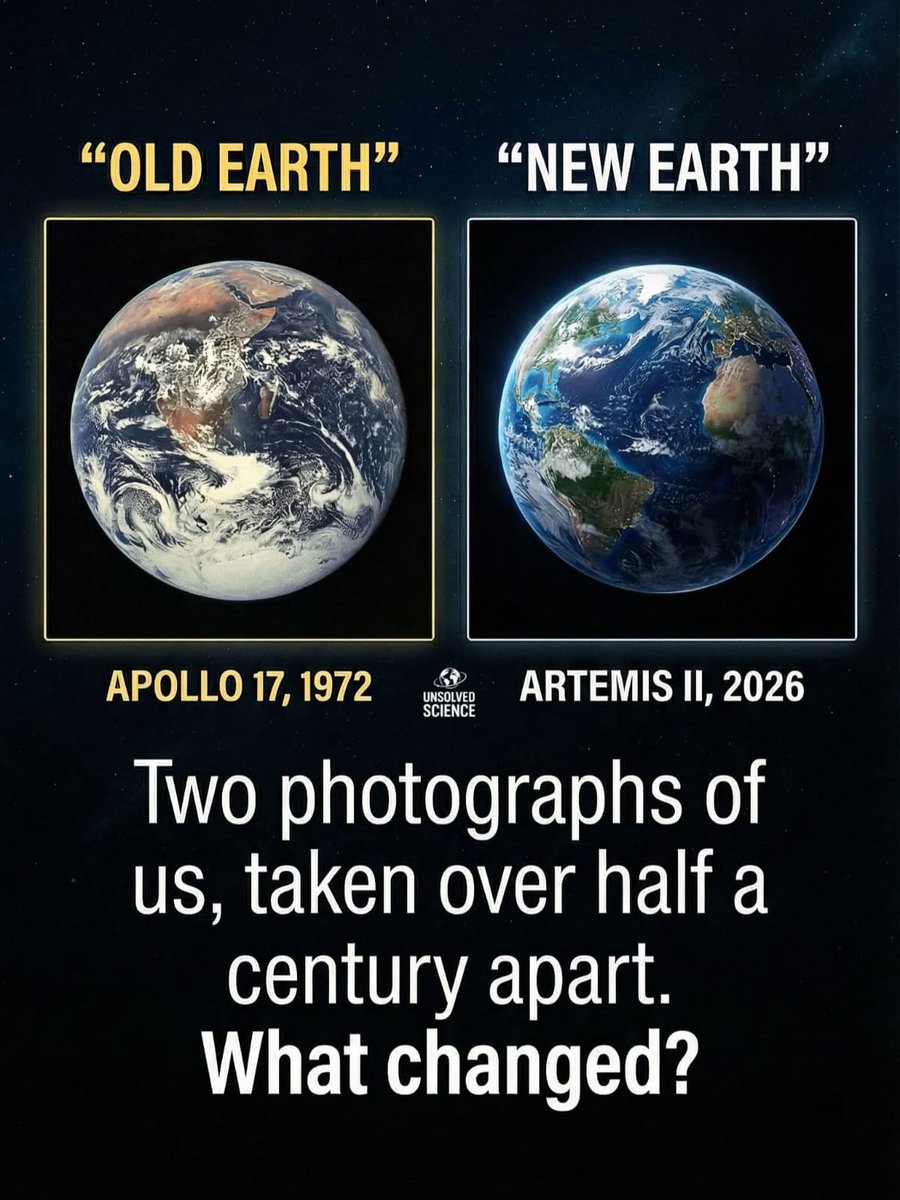 DuaZaraaA's tweet image. Two images of our planet… taken decades apart 🌍
#earth #space #nasa #artemis #apollo
#spacefacts #science #universe