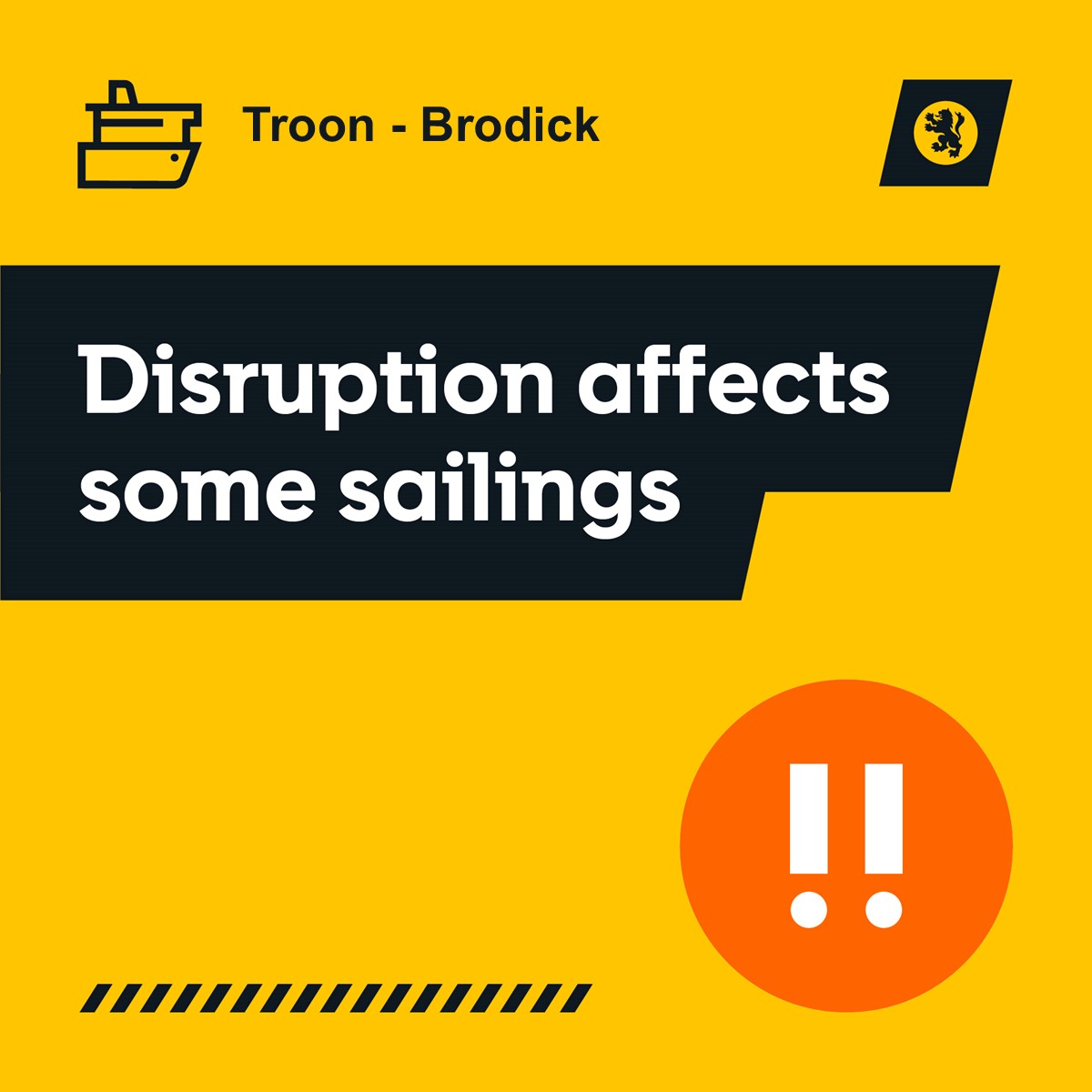 CalMac_Updates's tweet image. 🔶AMBER #Troon #Brodick 7Apr Due to a reoccurring technical issue with MV Glen Sannox’s fuel pump on the port main engine, the 07:35 sailing from Troon and the 09:45 sailing from Brodick are cancelled. 
There will be an update by 11:00 regarding the 13:05 sailing from Troon.