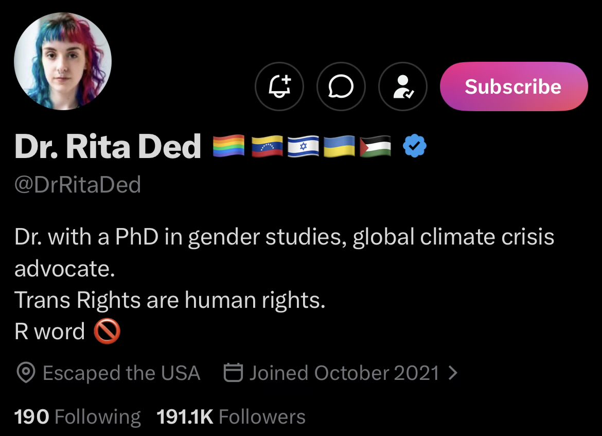 JazerB's tweet photo. @DrRitaDed @jayspencer1984 Surprise! …not surprised… unless it’s a parody account. In which case, well done, sir! https://t.co/TSad361J9U