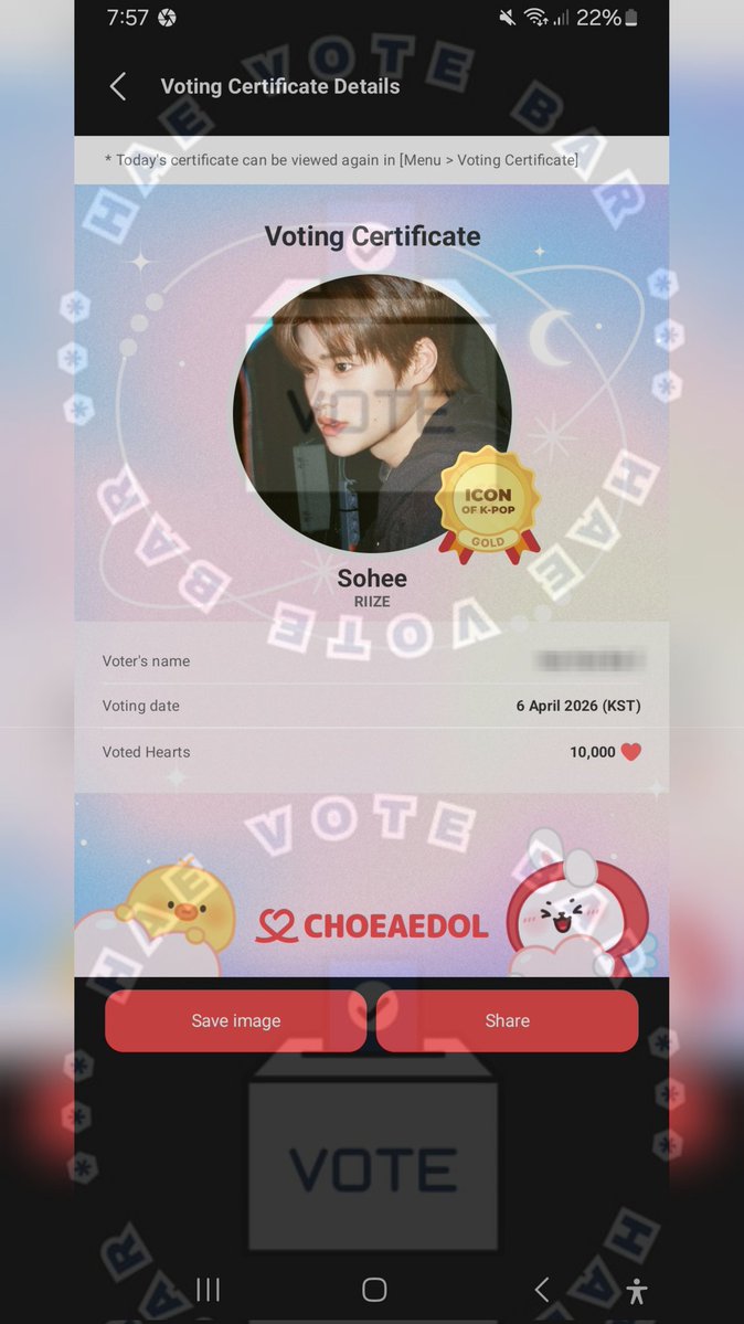 Hae Vote Bar tweet media