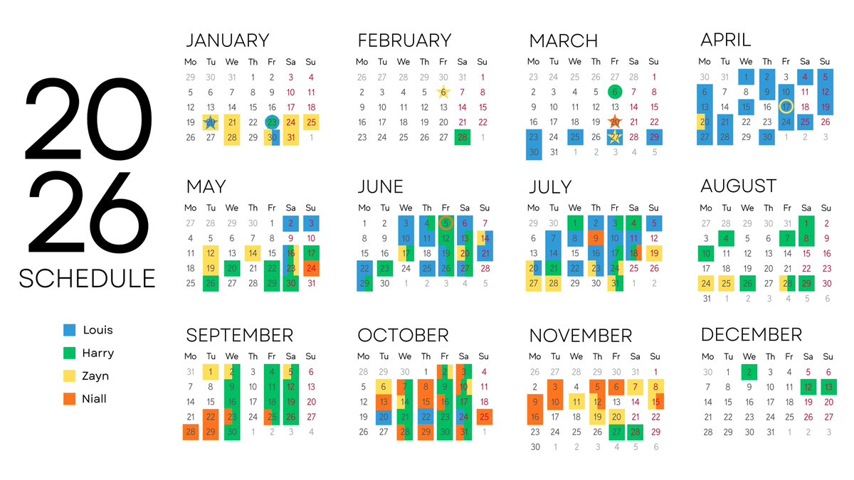 UPDATED!! 2026 schedule for the boys' shows! 👯

(as of April 6th)