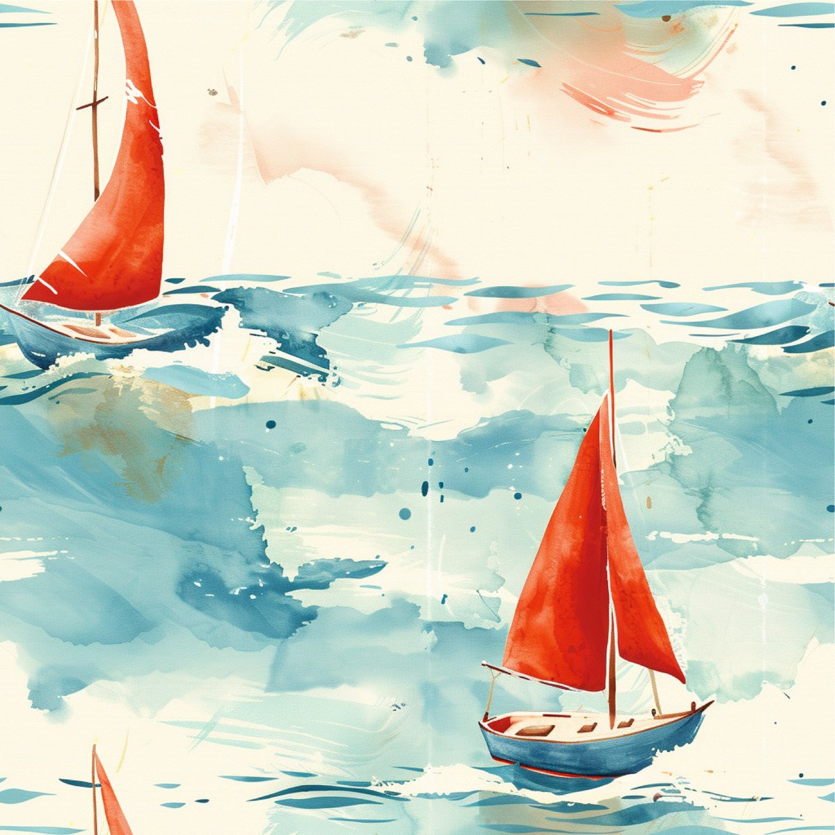 RalfiesDesign's tweet image. Serene sailing through watercolor waves! 🌊🛥️ #FabricDesign #HomeDecor #PatternDesign #WatercolorArt
