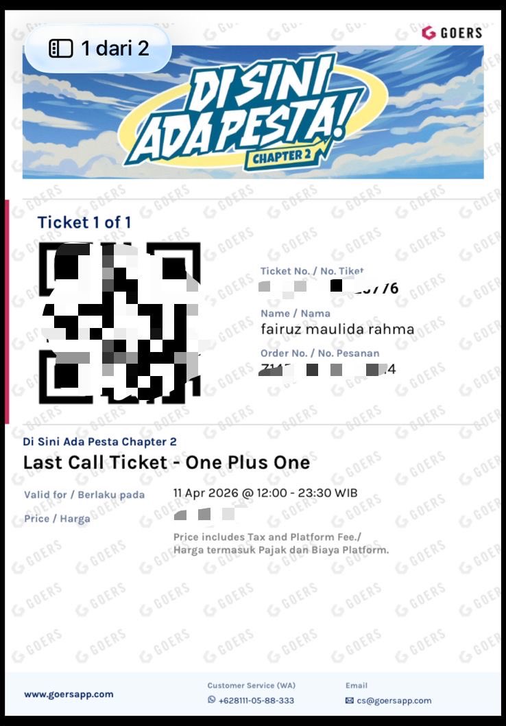 jfourmone's tweet photo. WTS TIKET KONSER “ADA PESTA DISINI” tiket one plus one

#wts #tiket #konser https://t.co/JY3G6qW2al