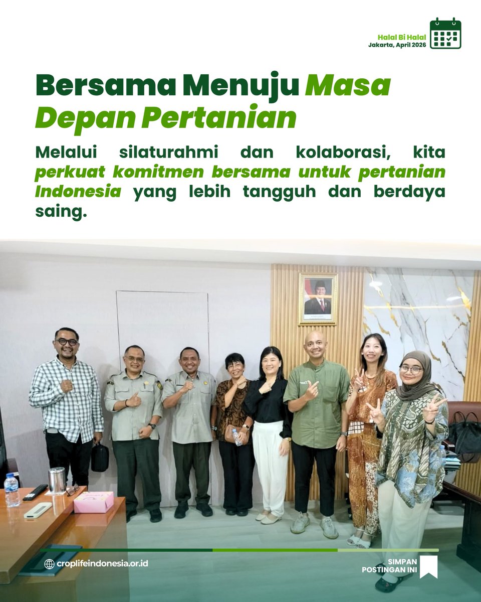 CropLifeIndo's tweet photo. 🌙 Merawat silaturahmi, menguatkan sinergi.

Dalam semangat Halal Bihalal, CropLife Indonesia bersama Kementerian Pertanian mempererat hubungan yang telah terjalin dengan baik.

#croplifeindonesia #halalbihalal #pertanianindonesia #foodsecurity #idulfitri1447h https://t.co/dVY0TrzYef