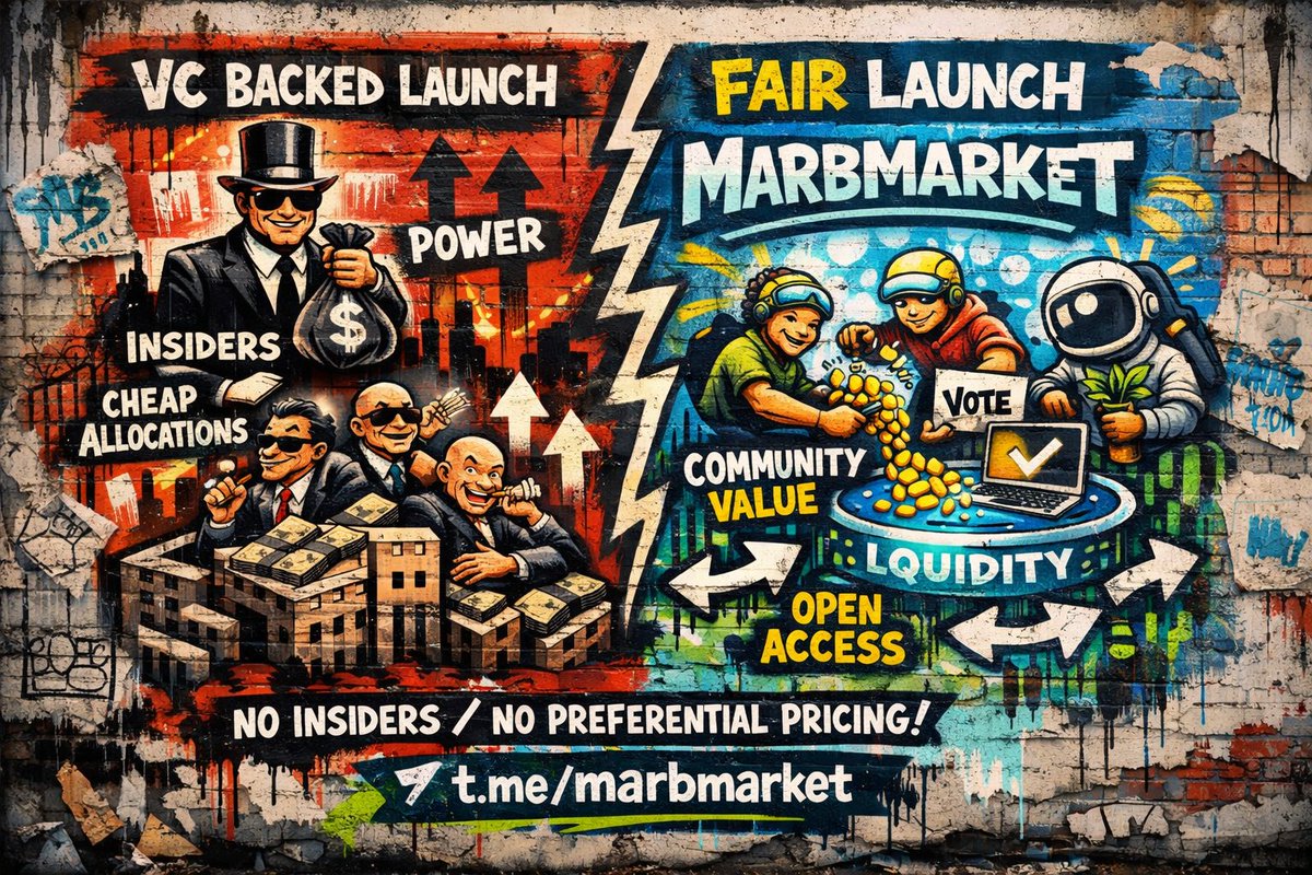 josemanuelsori9's tweet photo. Traditional VC-backed launches often concentrate power early with cheap allocations and asymmetric upside. MarbMarket takes a different route.

With a fair launch, value flows to those who actively participate: providing liquidity, engaging in governance, and supporting the ecosystem. No insiders, no preferential pricing, only open market dynamics shaped by the community.

👉 https://t.co/2BxmrC2bJg