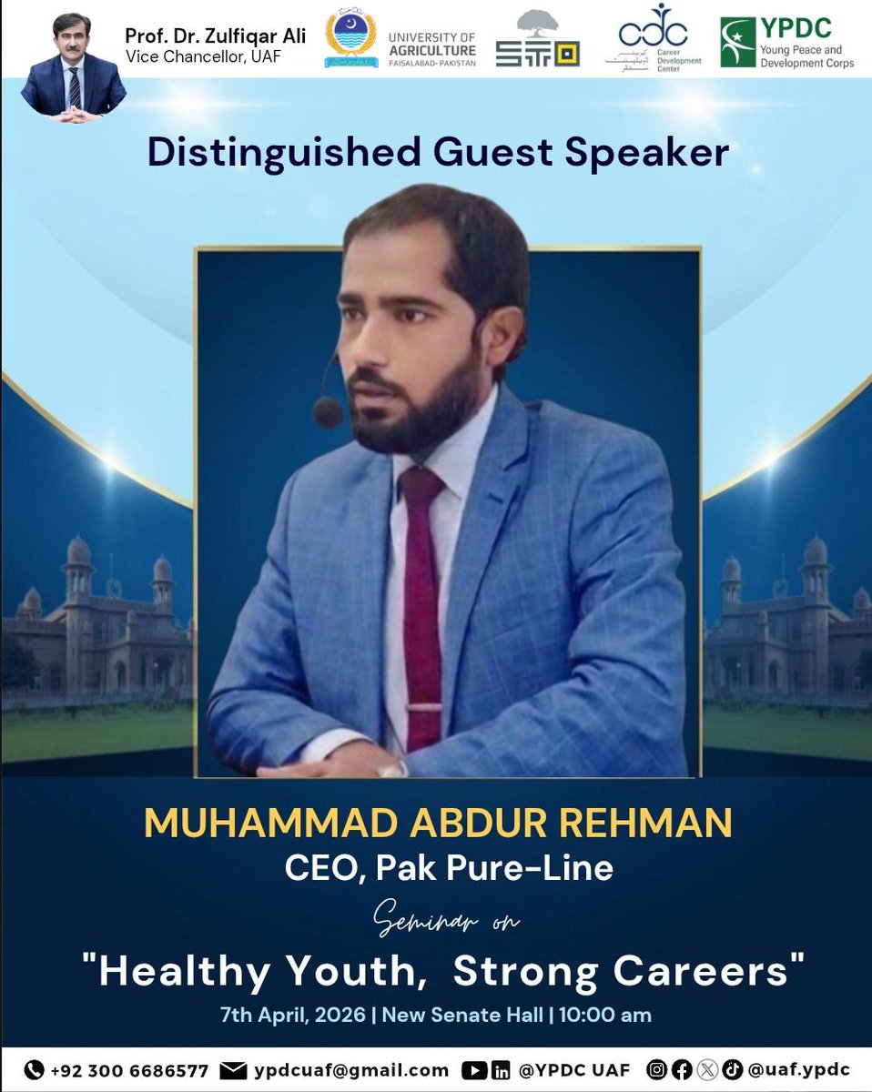 We are honored to introduce our Distinguished Guest Speaker, 
𝗠𝘂𝗵𝗮𝗺𝗺𝗮𝗱 𝗔𝗯𝗱𝘂𝗿 𝗥𝗲𝗵𝗺𝗮𝗻, for the upcoming seminar "𝗛𝗲𝗮𝗹𝘁𝗵𝘆 𝗬𝗼𝘂𝘁𝗵, 𝗦𝘁𝗿𝗼𝗻𝗴 𝗖𝗮𝗿𝗲𝗲𝗿𝘀: 𝗕𝘂𝗶𝗹𝗱𝗶𝗻𝗴 𝗪𝗲𝗹𝗹𝗯𝗲𝗶𝗻𝗴 𝗳𝗼𝗿 𝗙𝘂𝘁𝘂𝗿𝗲 𝗣𝗿𝗼𝗳𝗲𝘀𝘀𝗶𝗼𝗻𝗮𝗹𝘀."

#YPDCUAF