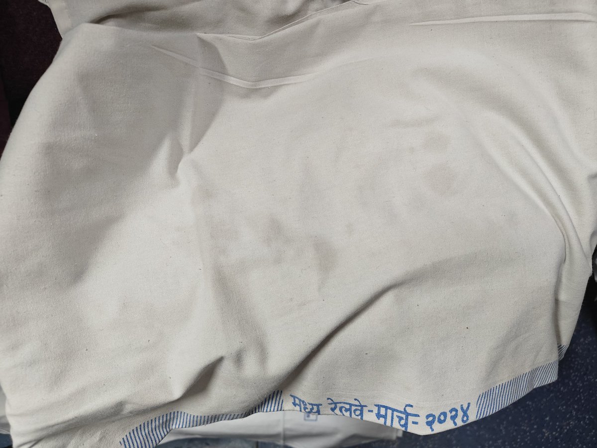 KothariNameet's tweet photo. The quality of bedsheets served on train no 12163 which departed on 4th April Saturday &amp; upon complaining about same the on duty incharge said that he was only given one clean lot of sheets and therefore he's using the old ones @RailwaySeva @IRCTCofficial https://t.co/i1936iGWq6