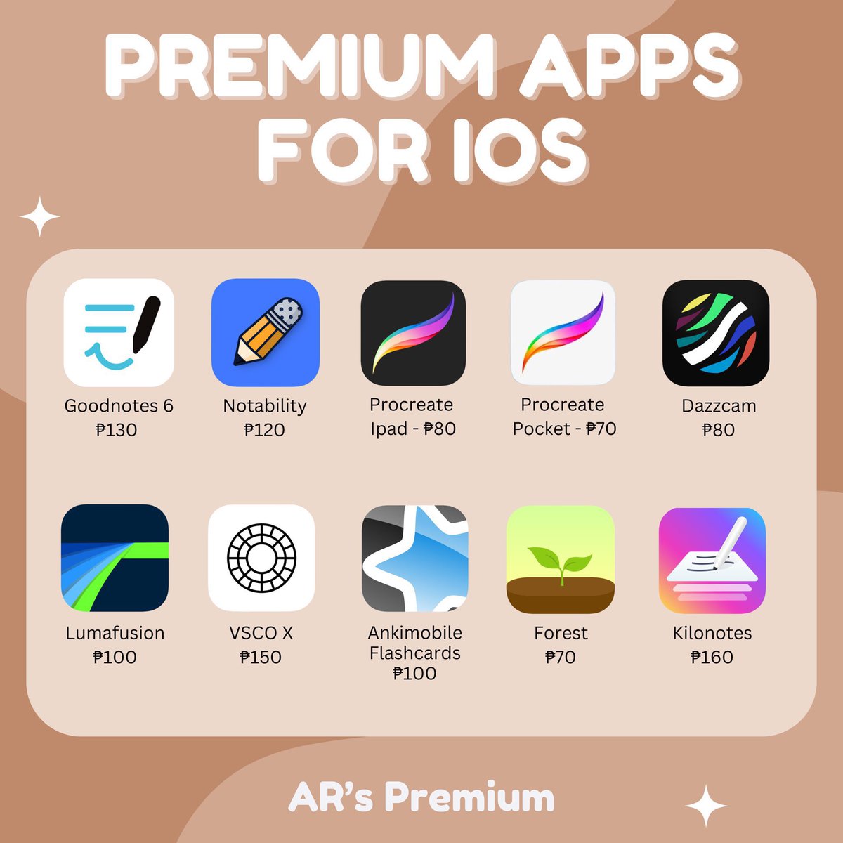 AR | Goodnotes Dazzcam Procreate Anki For Sale tweet media