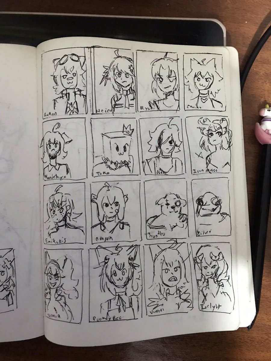 Encontre el boceto de las vtubers invencibles. Puede que en el futuro haga una actualización mas bonita.