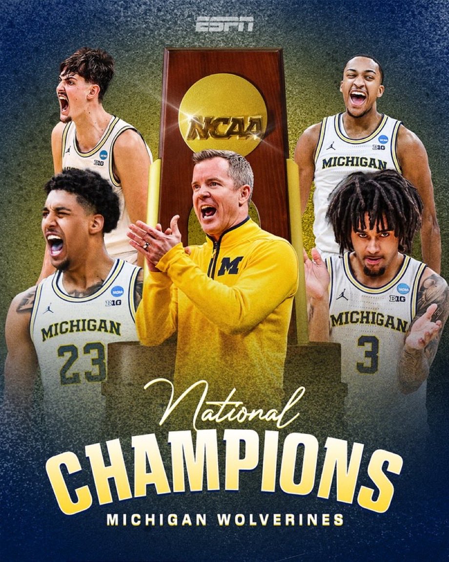 Wolverines de Michigan campeones de la NCAA D1 

En una final donde fueron superiors, UCON amenazo con hacer el encuentro más peleado pero Michigan tiene mejores jugadores. 

Su segundo título en su historia con un coach de segundo año y viniendo de una mala temporada pasada