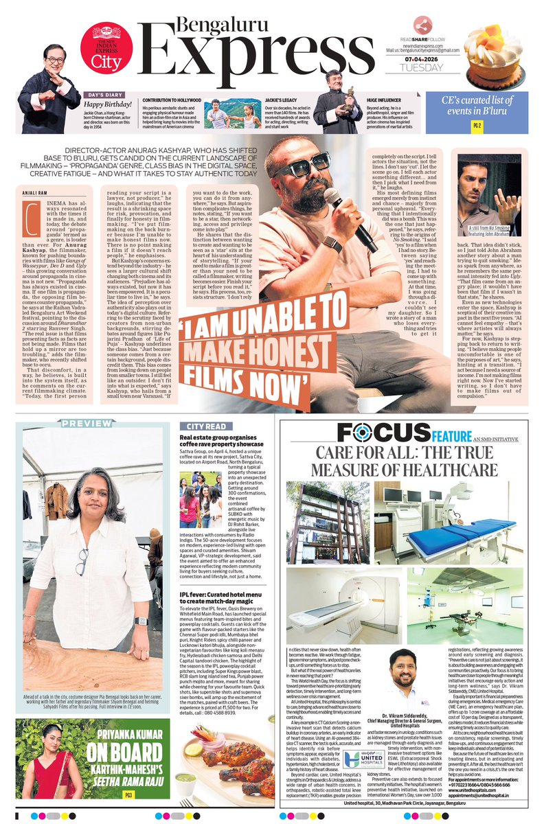 Here’s a preview of today’s #CityExpress. For more, visit: newindianexpress.com/cities/bengalu…

🎨 Arun Kumar

#AnuragKashyap #cinema #bollywood #piabenegal #bengaluru