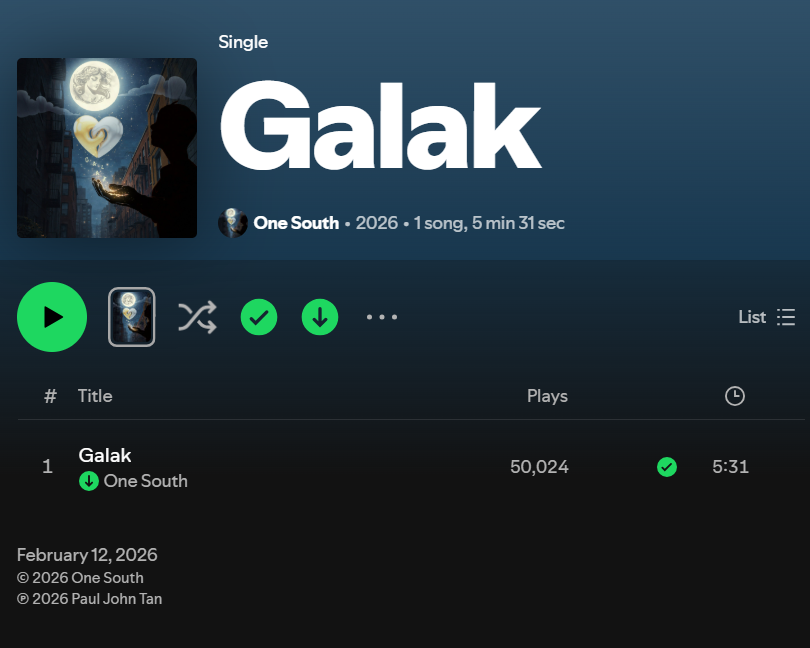 pixieknight1896's tweet photo. so ayun na nga....

“GALAK” by ONE SOUTH has officially reached 50,000 streams on Spotify! 🎉

Lezzzgo!! 🤟🤟🤟

#PPOP #ONESOUTH #PPOPRISE

forda stream nyo na din here oh: https://t.co/0JVbHcAhRn https://t.co/86SXGylqkz