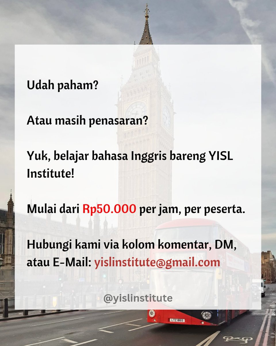 yislinstitute's tweet photo. Belajar bahasa Inggris enggak harus mahal dan enggak harus bikin minder. Yuk, gabung YISL Institute! Belajar lebih fokus dengan sesi privat atau semi-privat. https://t.co/jc1KS7aPne
