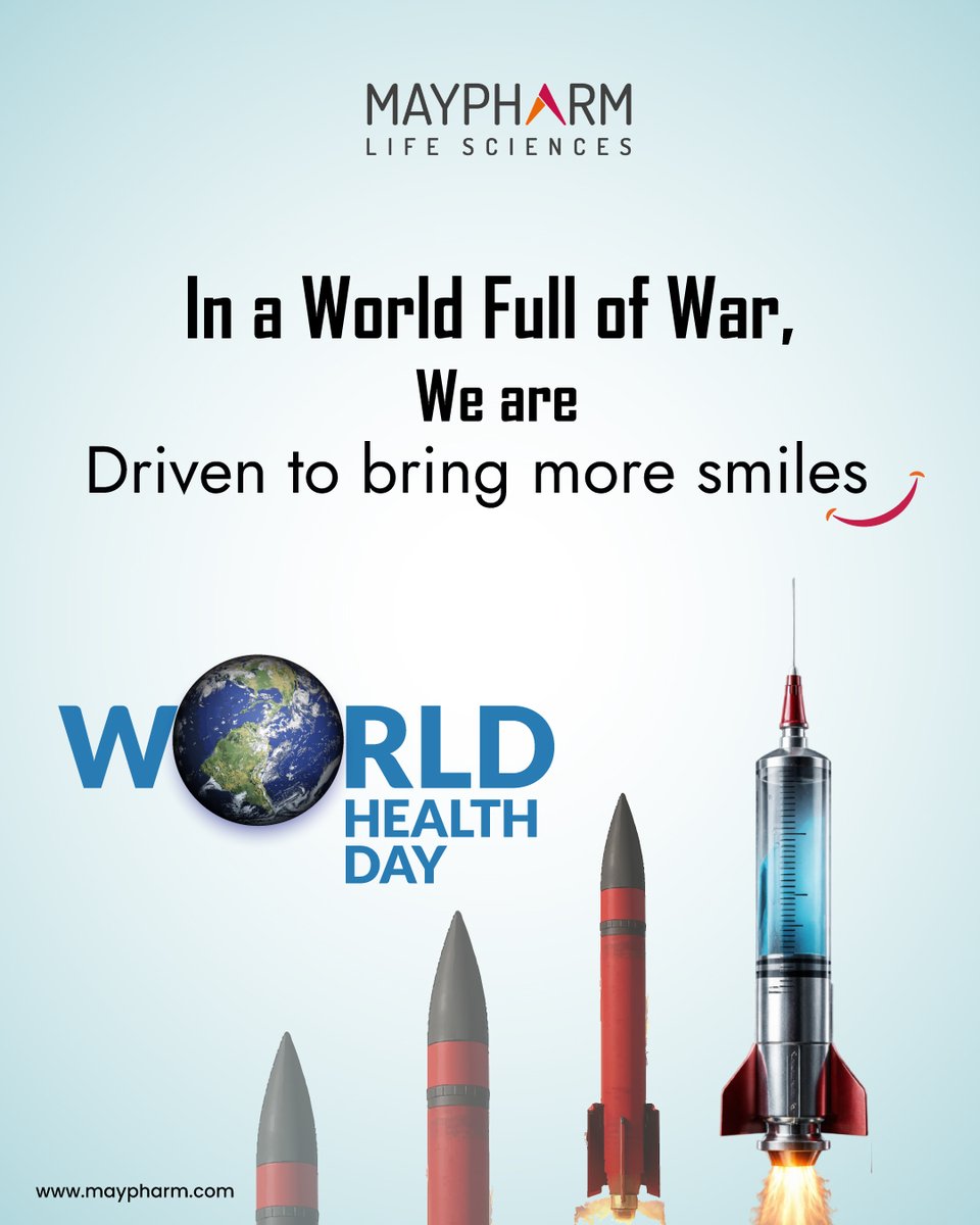 maypharmconnect's tweet photo. This World Health Day, we continue our mission to deliver solutions that improve lives and spread smiles globally.

#WorldHealthDay #MaypharmLifesciences #Pharmaceuticals #GlobalHealth #InnovationInHealthcare https://t.co/LzbSIBBcQQ