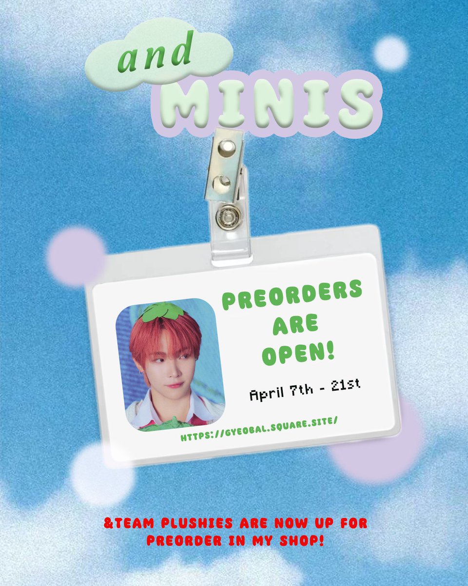 gyeobal's tweet image. ˚⟡˖ &amp;amp;team minis PREORDER PERIOD OPEN ˚⟡˖ ࣪
🔗 to my shop !! : gyeobal.square.site
#preorder #kpop #andteam #luné #plush
*PLEASE make sure to read the description under the plushies page before ordering!!!*