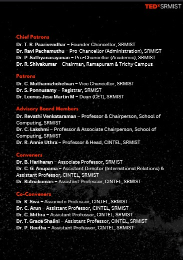 SoC_SRMIST's tweet image. ✨ Theme: MOSAIC – Fragments of Becoming
We are not defined by a single moment, but by the fragments of our journey — experiences, failures, learnings, and growth that collectively shape who we become.
#TEDxSRMIST #SRMIST #MOSAIC