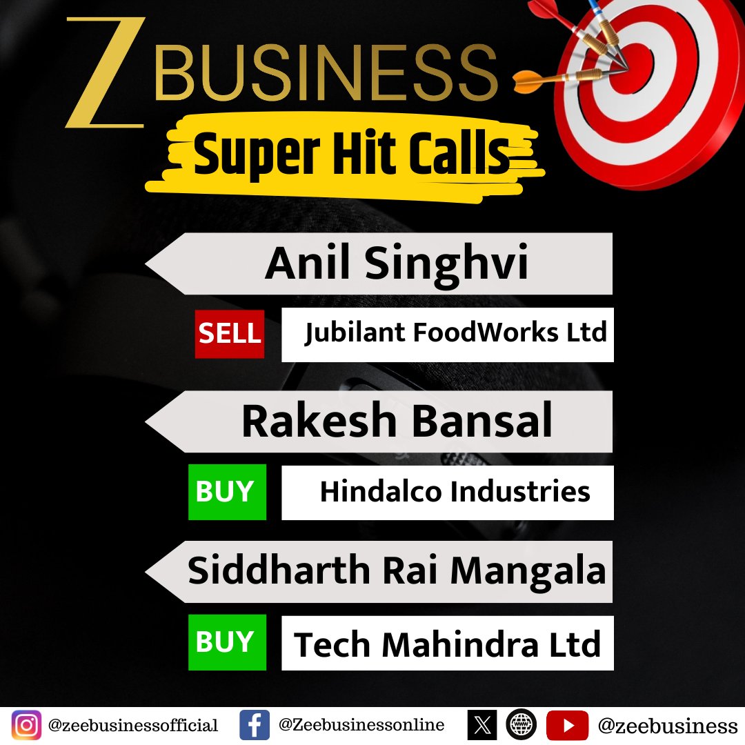 ZeeBusiness's tweet image. #ZeeBusiness के आज के #Superhitcalls