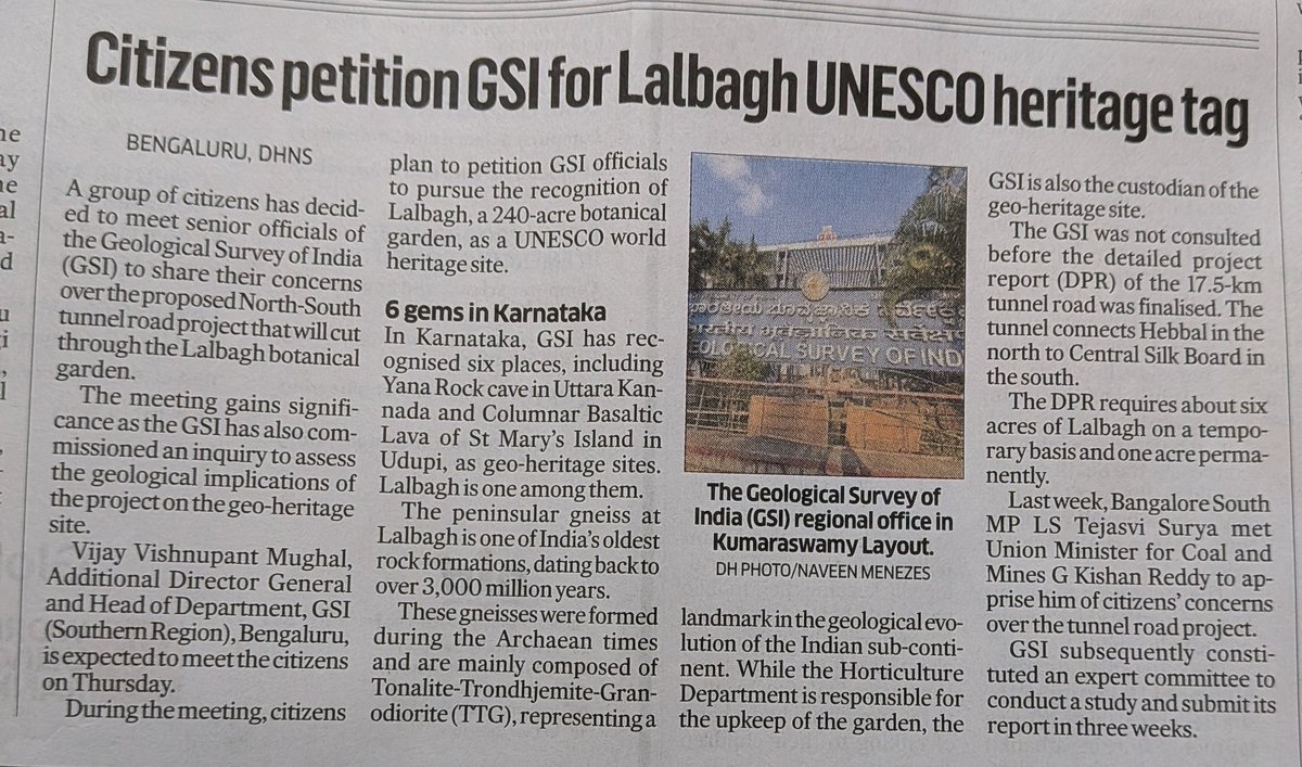 solidview's tweet image. The National Geological Monument at Lalbagh deserves UNESCO geo-heritage status.

A 3.5 billion year old peninsular gneiss outcrop amidst the iconic Botanical Garden is a unique privilege &amp;amp; blessing for Bengaluru.

@GeologyIndia - Pls lead the way🙏🏽

#Lalbagh #UNESCOGeoheritage