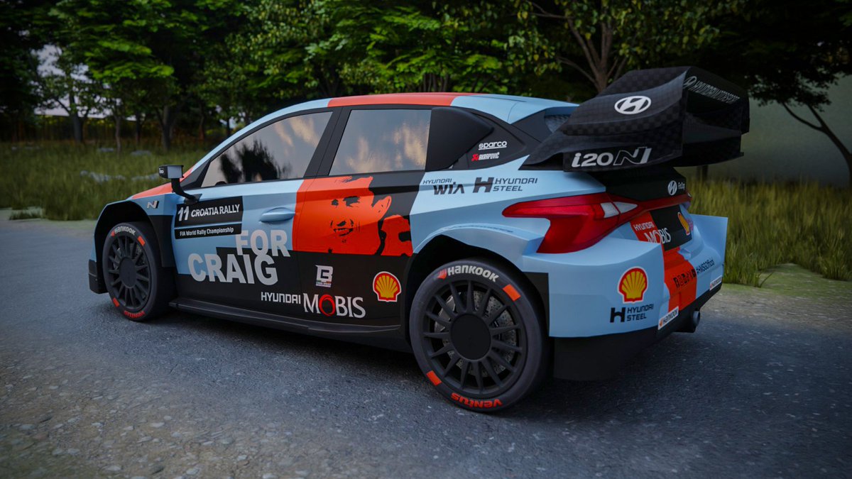 A <a href="/HMSGOfficial/">Hyundai Motorsport</a> Motorsport a hétvégi <a href="/croatia_rally/">Croatia Rally</a>-ra egyedi dekorral látja el mindhárom i20 Rally1-es autóját, ezzel emlékezve a 2023-as Horvát rally előtt tesztbalesetben elhunyt Craig Breen-re.