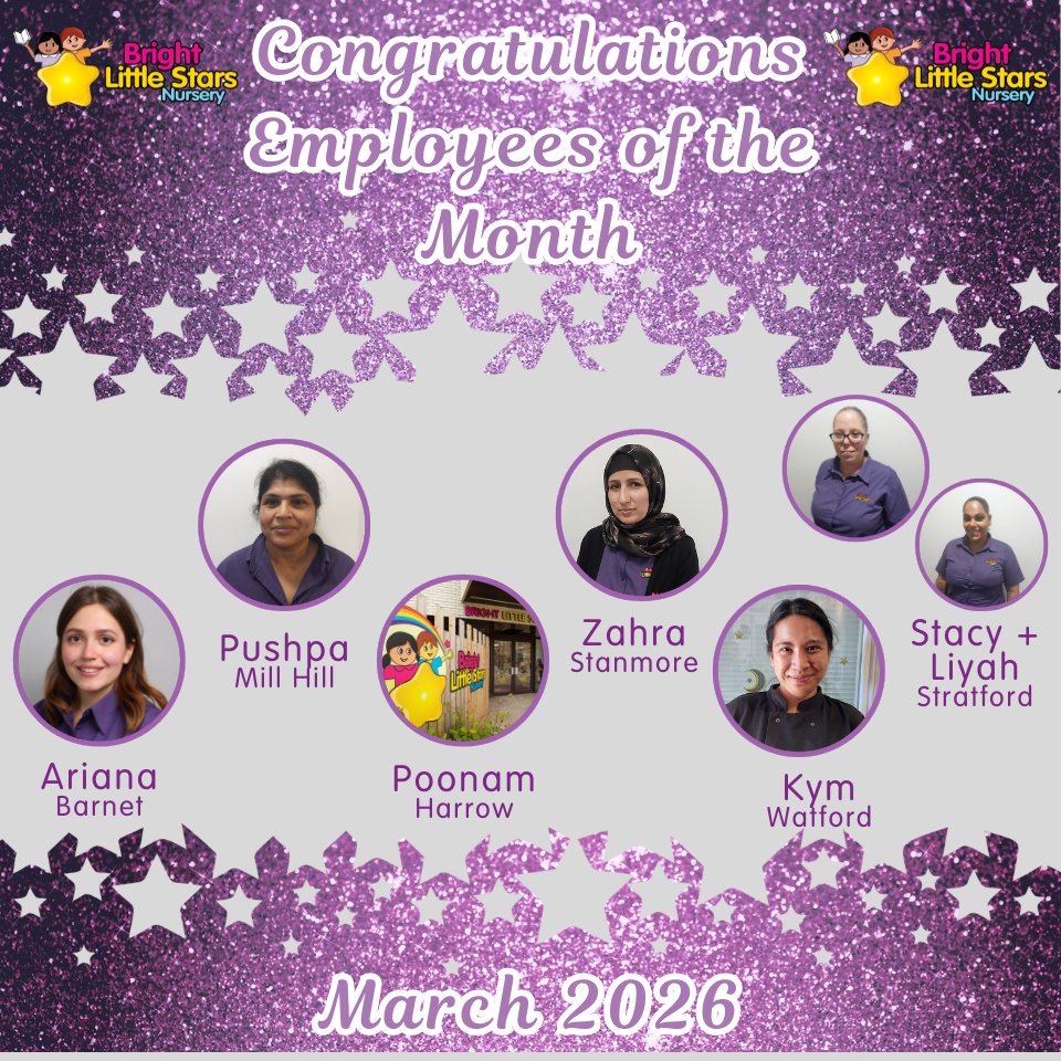 BLSNurseries's tweet image. ✨Congratulations to our #February Employee of the Month Winners! ✨
⭐️Ariana at BLS Barnet
⭐️Poonam at BLS Harrow
⭐️Pushpa at BLS Mill Hill
⭐️Zahra at BLS Stanmore
⭐️Kymberlee at BLS Watford
⭐️Stacy and Liyrah at BLS Stratford
#StaffAppreciation #EmployeeOfTheMonth #DreamTeam