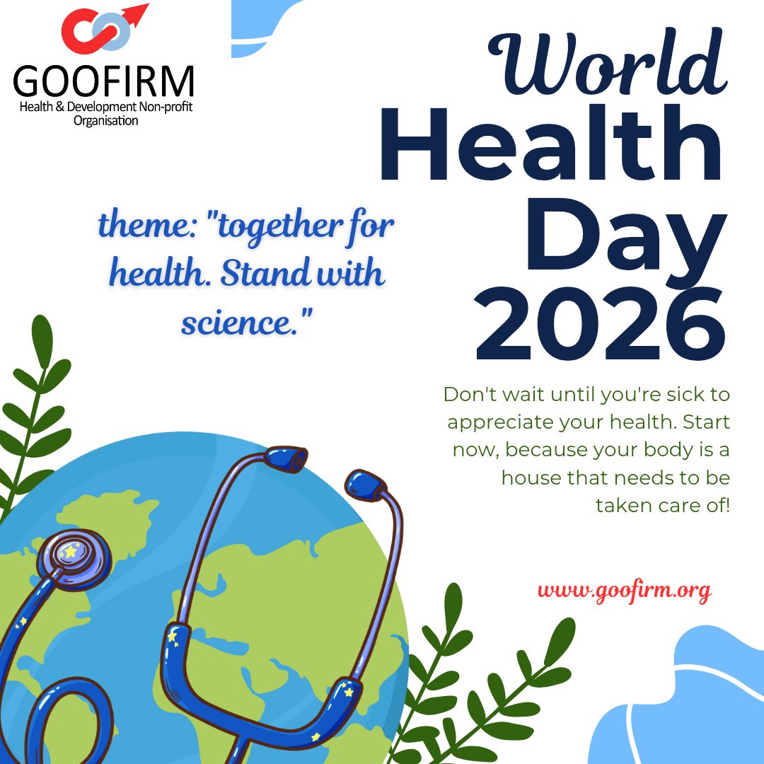 goofirm_f's tweet photo. World Health Day 2026
"Together for Health, Stand with Science"

Health is a shared responsibility. Let’s trust science, promote evidence-based solutions, and work together for healthier communities. 

#WorldHealthDay2026 #StandWithScience #HealthForAll #GOOFIRM https://t.co/KdxOXsf2rb