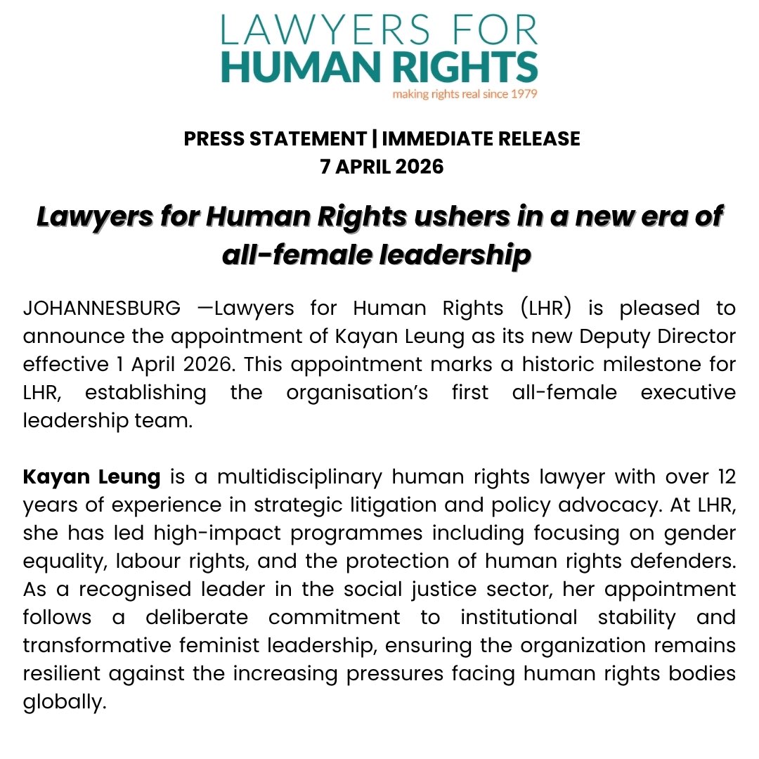 Lawyers for Human Rights tweet media