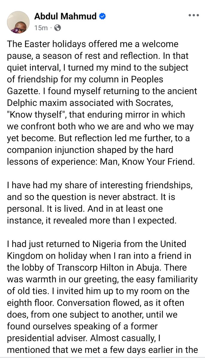 AbdulMahmud01's tweet photo. A little story and my op-ed next week, in draft: Man, Know Your Friend https://t.co/YZ4PHG4b8T